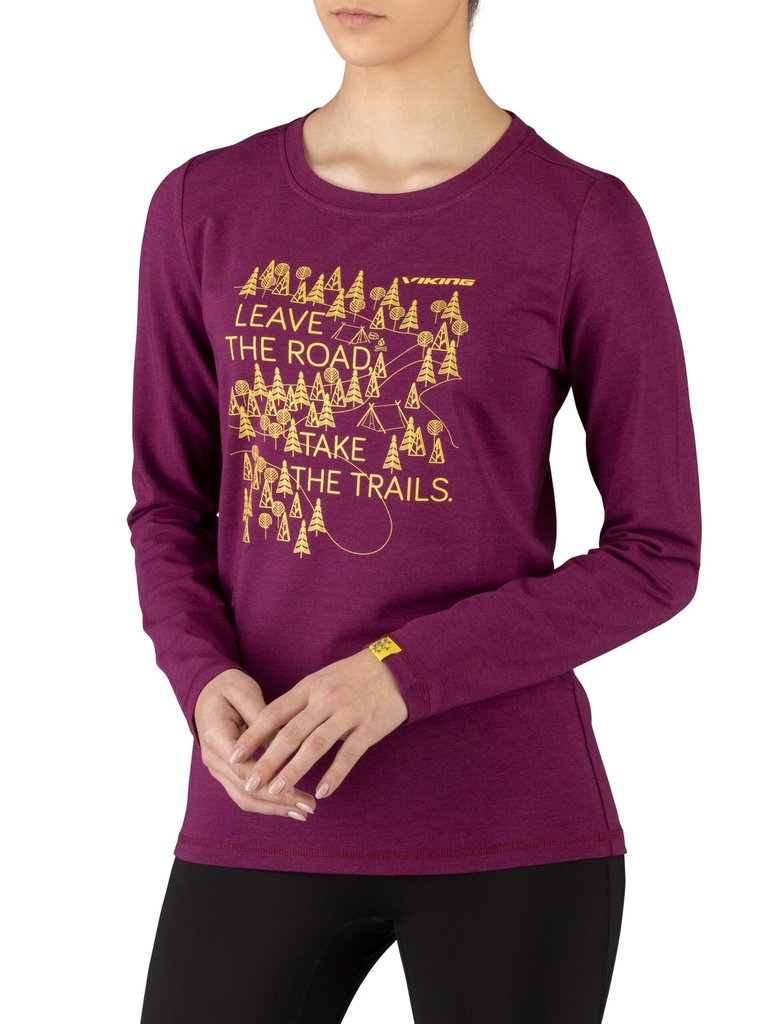 tričko viking Lako Bamboo LS Lady fuchsia/ yello