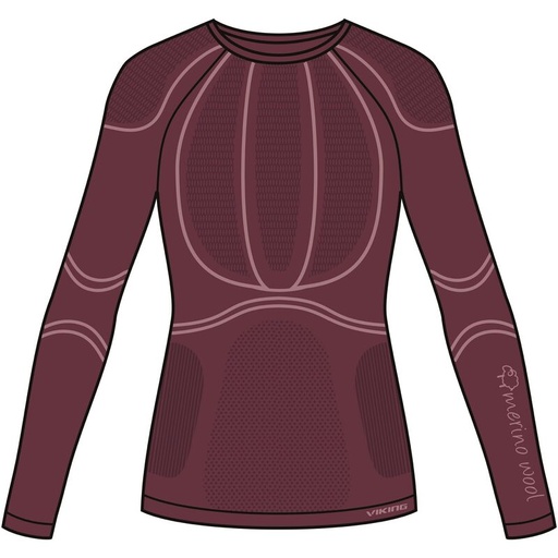 termoprádlo Viking Lana Pro Top Longsleeve claret/light pink