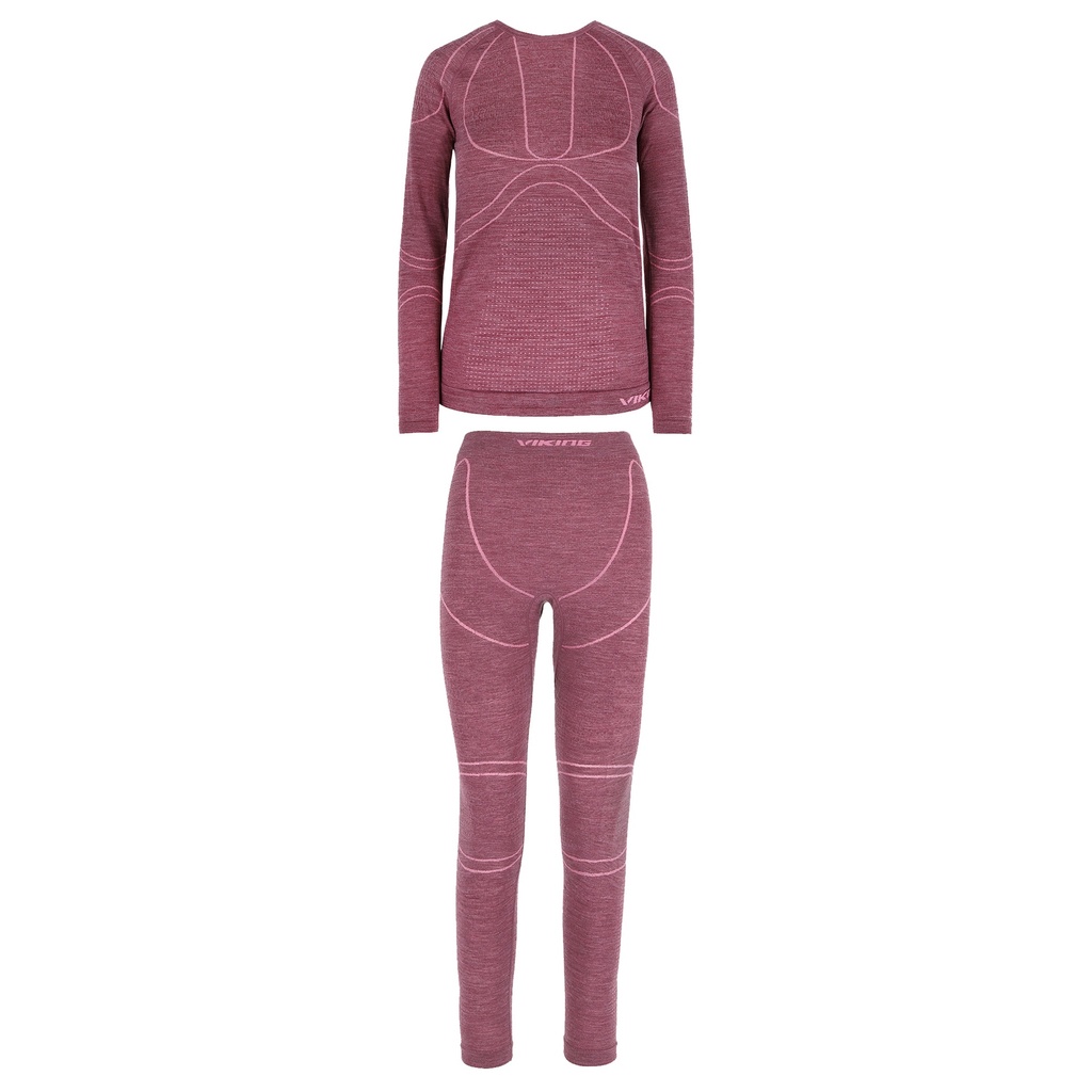 dámske termoprádlo Viking Lana Pro Set claret/light pink