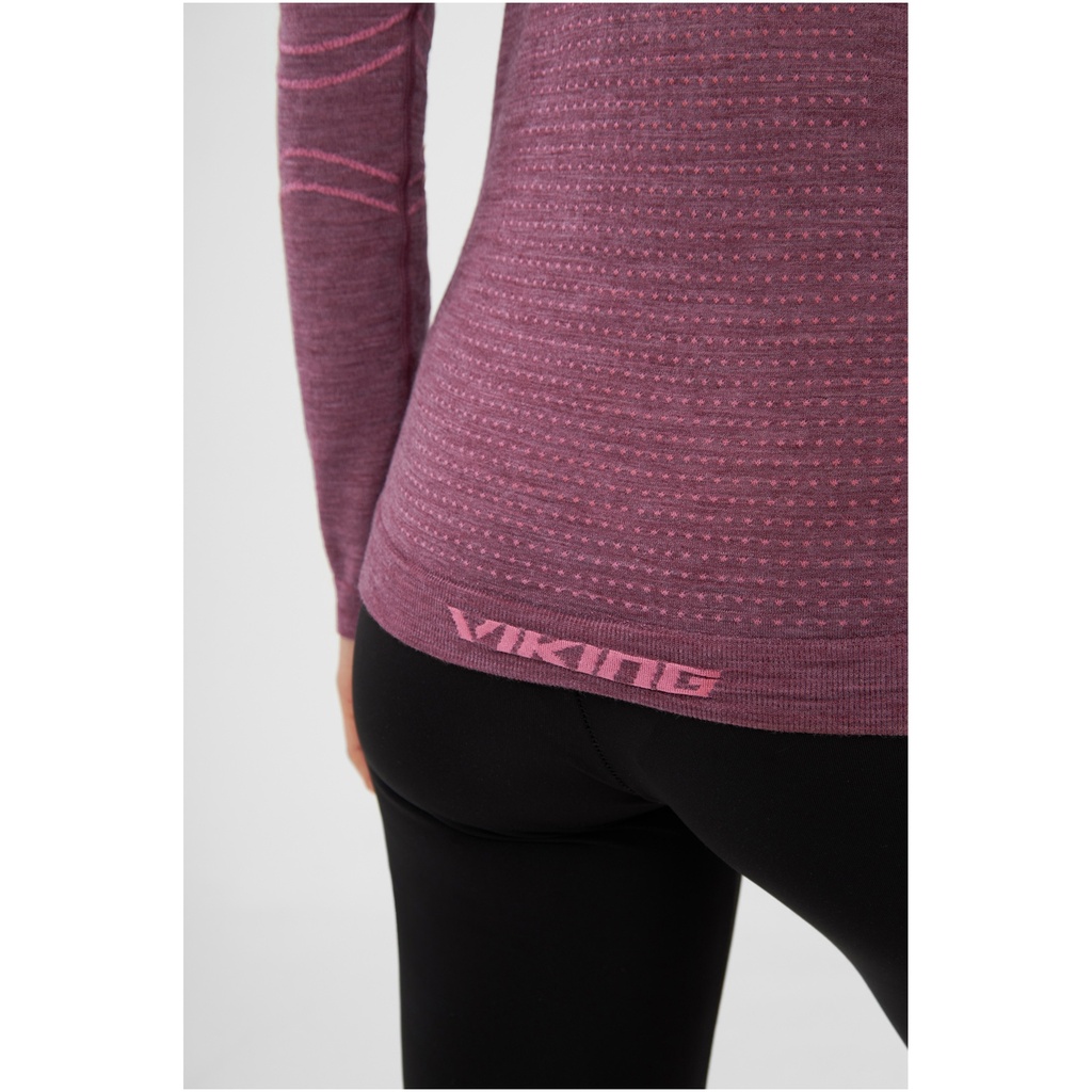 dámske termoprádlo Viking Lana Pro Top Longsleeve claret/light pink