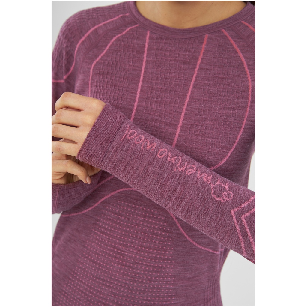 dámske termoprádlo Viking Lana Pro Top Longsleeve claret/light pink