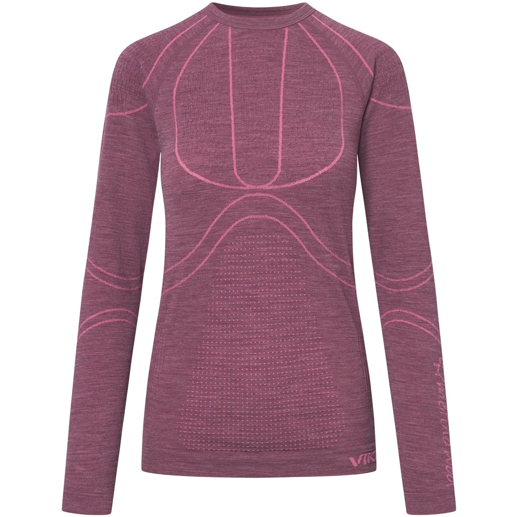 dámske termoprádlo Viking Lana Pro Top Longsleeve claret/light pink