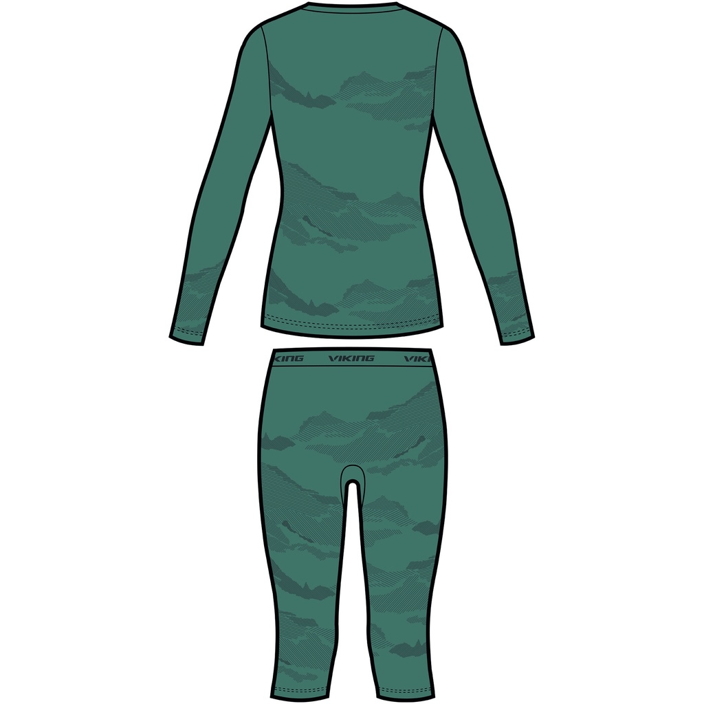 dámske termoprádlo Viking Gasher Lady 3/4 Set green