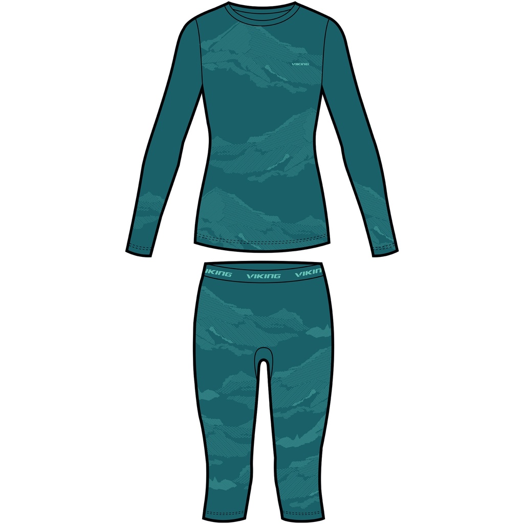 dámske termoprádlo Viking Gasher Lady 3/4 Set turquise