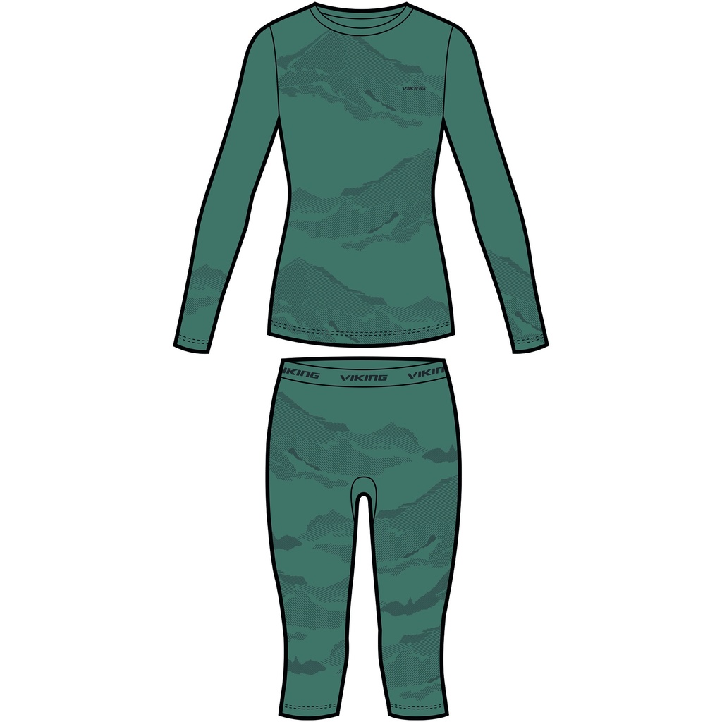 dámske termoprádlo Viking Gasher Lady 3/4 Set green