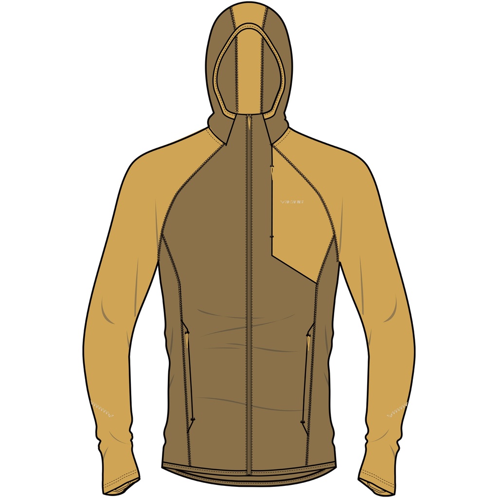 Herren-Sweatshirt Viking Birger Hoodie Man brown/yellow