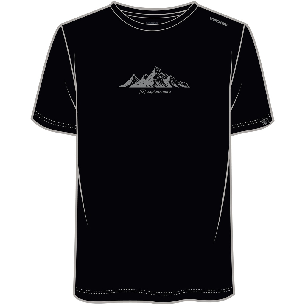 men's t-shirt Viking Lenta Bamboo Light Man black