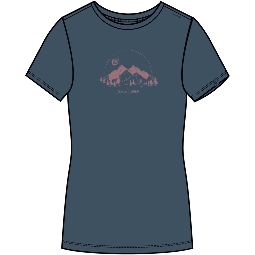women's t-shirt Viking Lenta Bamboo Light Lady navy/pink