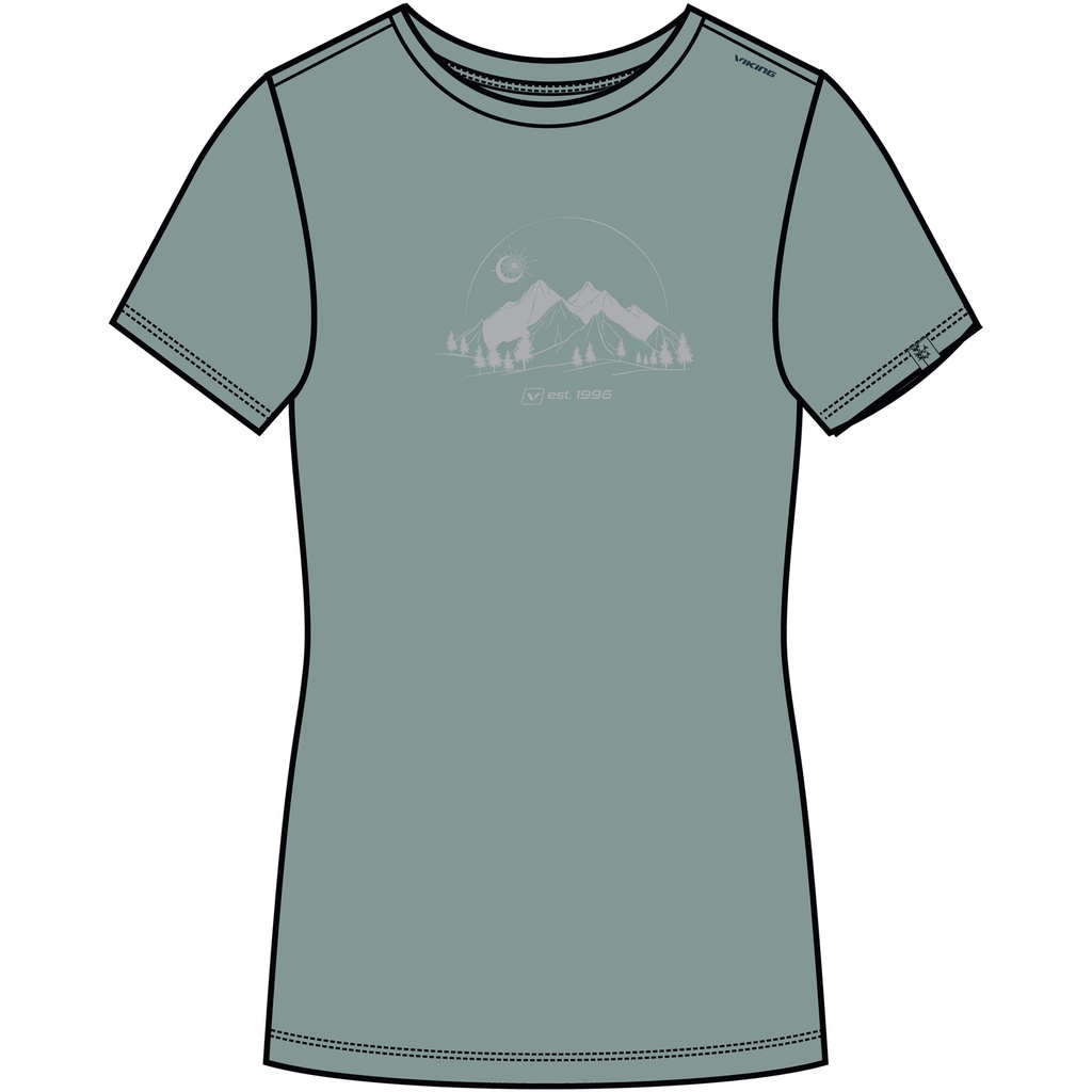 Damen-T-Shirt Viking Lenta Bamboo Light Lady green/beige