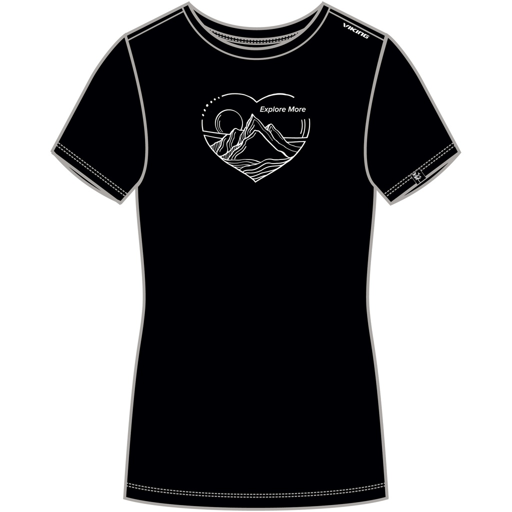Damen-T-Shirt Viking Lenta Bamboo Light Lady black/white
