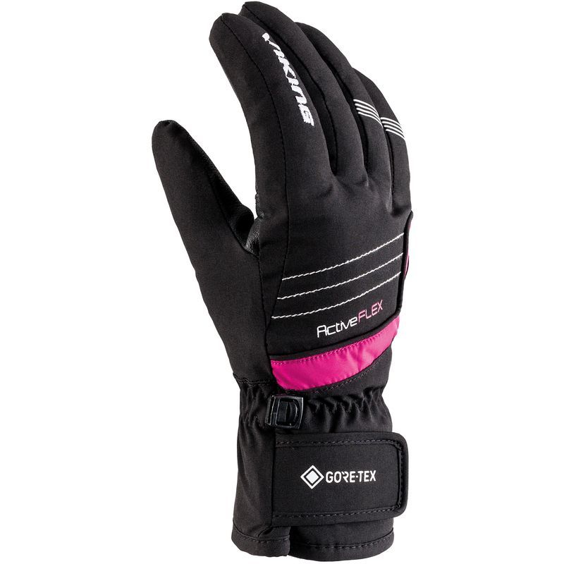 detské rukavice Viking Helix GTX Ski Kids black pink