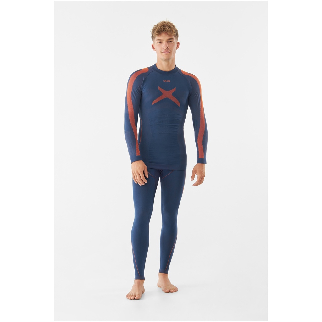 men's thermal underwear viking Primeone Man Set navy orange