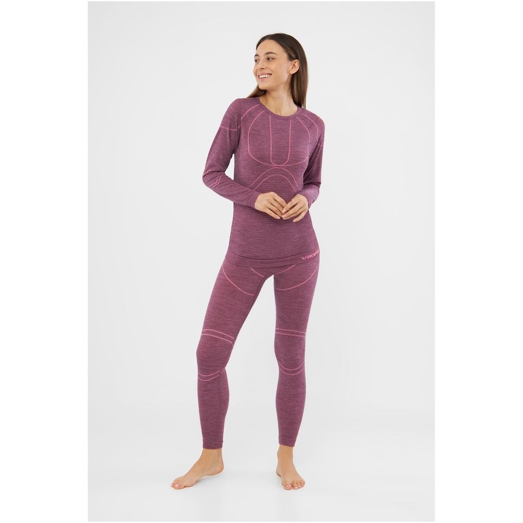 dámske termoprádlo Viking Lana Pro Set claret/light pink