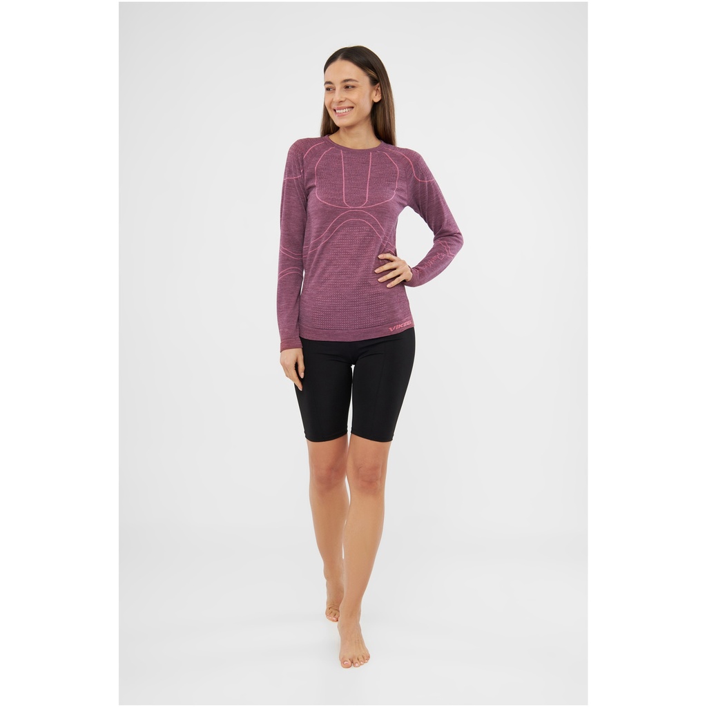 dámske termoprádlo Viking Lana Pro Top Longsleeve claret/light pink