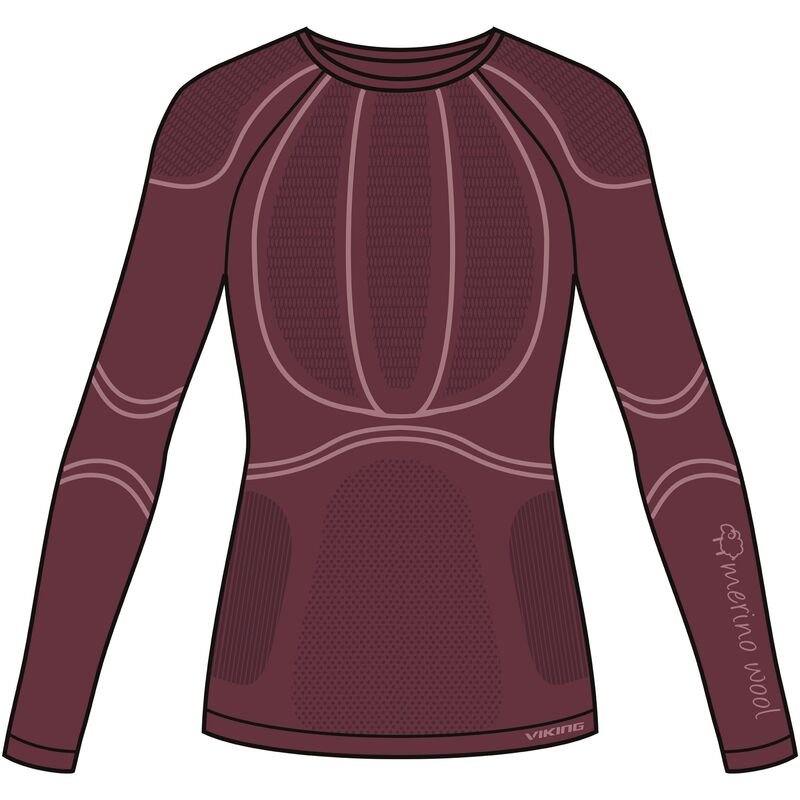 termoprádlo Viking Lana Pro Top Longsleeve claret/light pink