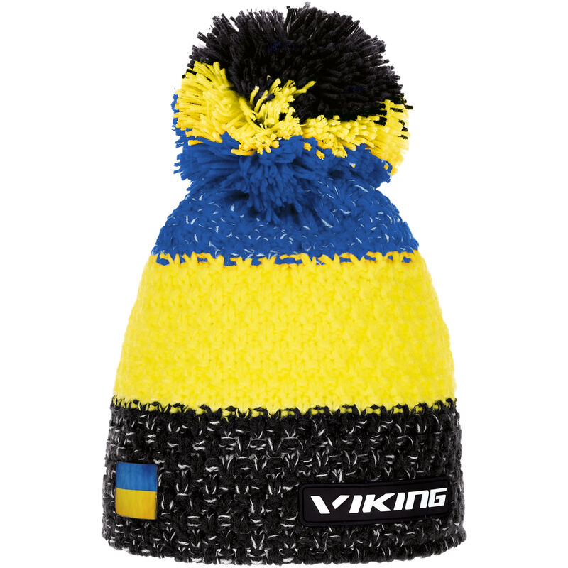 čiapka Viking Cornet Merino yellow/black/blue