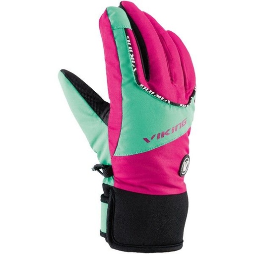detské rukavice Viking Fin Ski Kids pink green