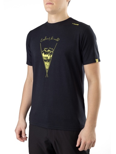pánske tričko Viking Lako Bamboo Man black/yellow