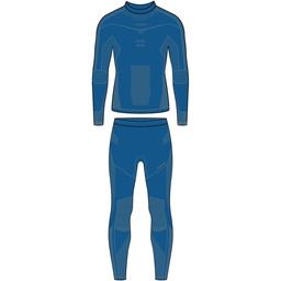 men's thermal underwear viking Gary Turtle Neck Bamboo blue/grey