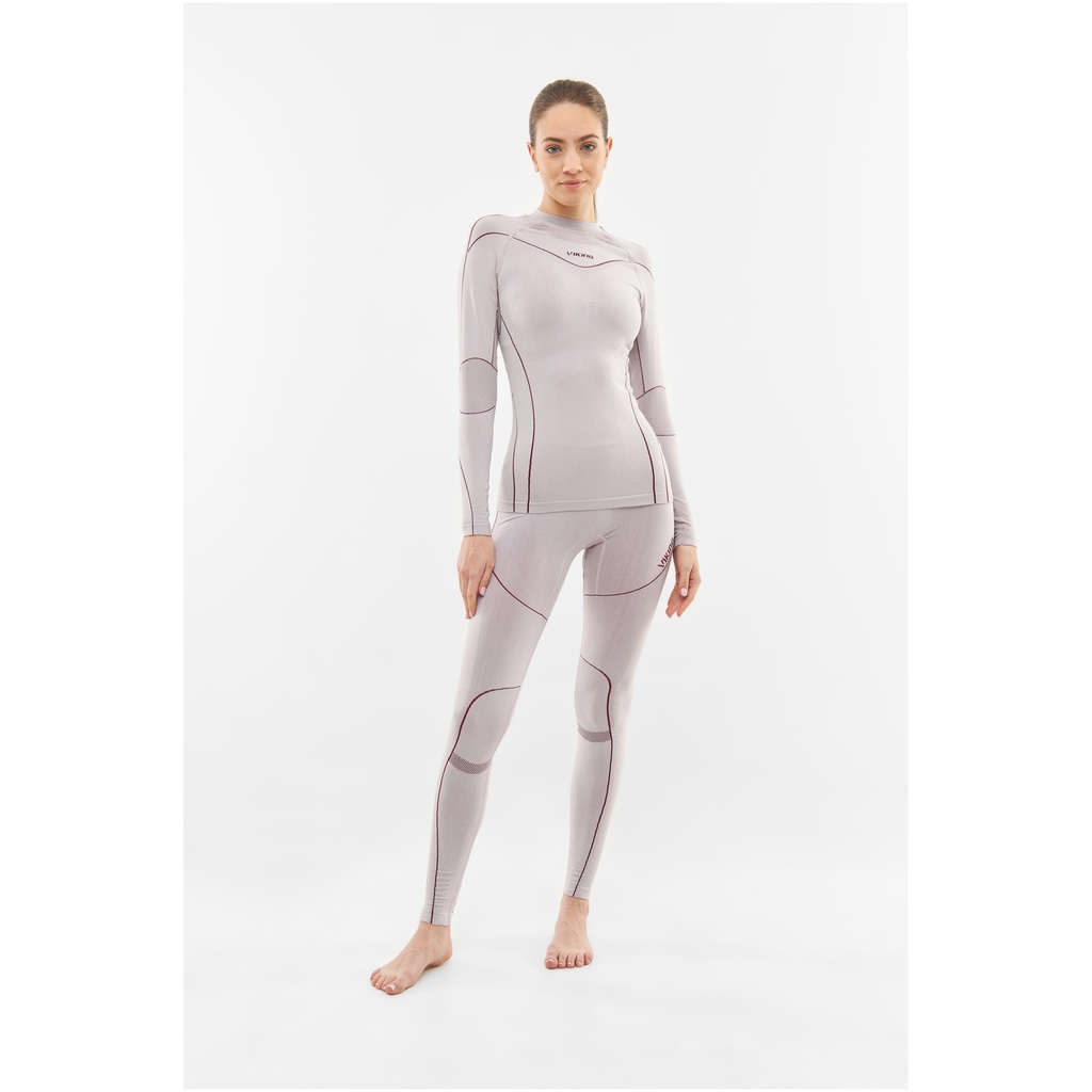 dámske termoprádlo Viking Gaja Turtle Neck Bamboo light grey