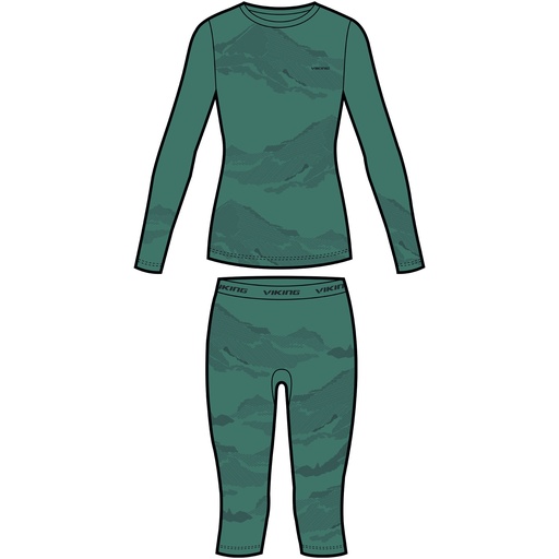 termoprádlo Viking Gasher Lady 3/4 Set green